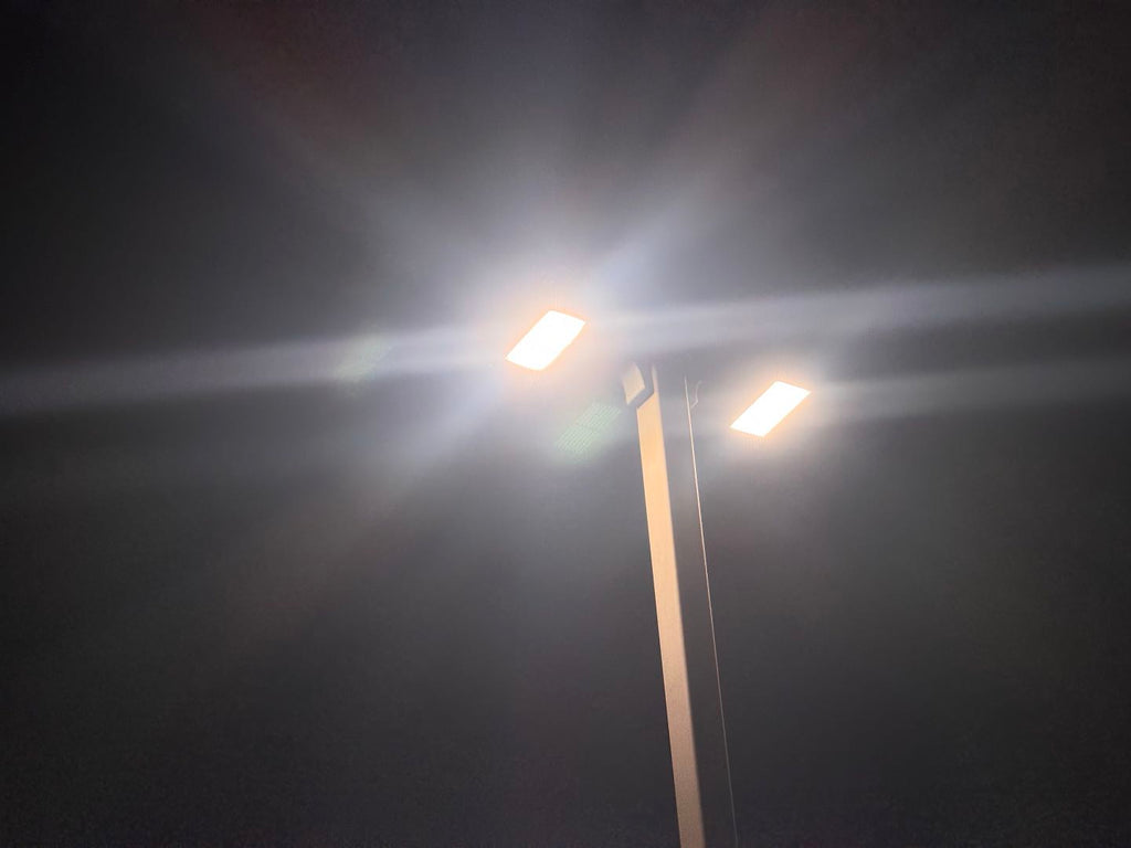 150W LED Shoebox Light – mounted on building wall