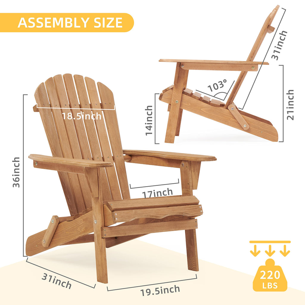 Foldable Cedar Adirondack Chair – lifestyle lake view