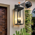Matte Black Outdoor Wall Lanterns Set of 2 – product view white background