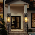 Matte Black Outdoor Wall Lanterns – elegant home entrance lifestyle