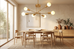 Gold Sputnik chandelier lifestyle premium interior